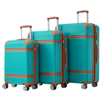 Hardshell Luggage Sets 3 Piece double spinner 8 wheels Suitcase with TSA Lock Lightweight 20&