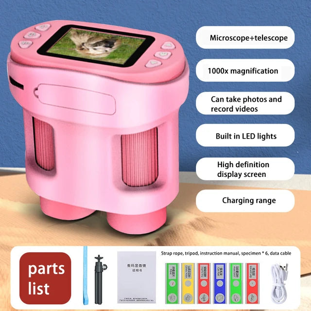 Handheld portable with screen can take photos microscope children&