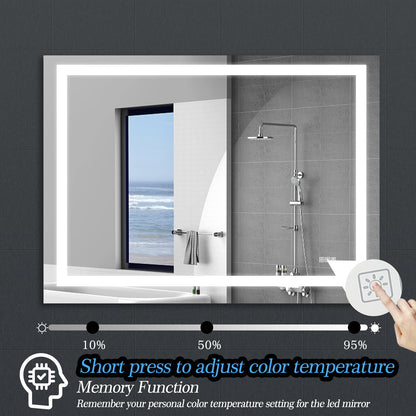 LED Bathroom Mirror 48x 36 Inch with lights, anti-Fog &amp; Dimming Led Bathroom Vanity Mirror