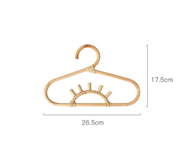 1pcs Handmade Vine Clothes Hanger Indonesian Vine Weaving Moon Sun Rainbow Style Children&