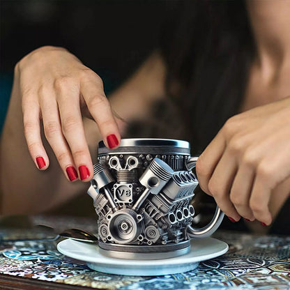 3D Engines - designed Stainless Steel Mug. Ideal for coffee/beer, a fun home &amp; office drinking accessory.