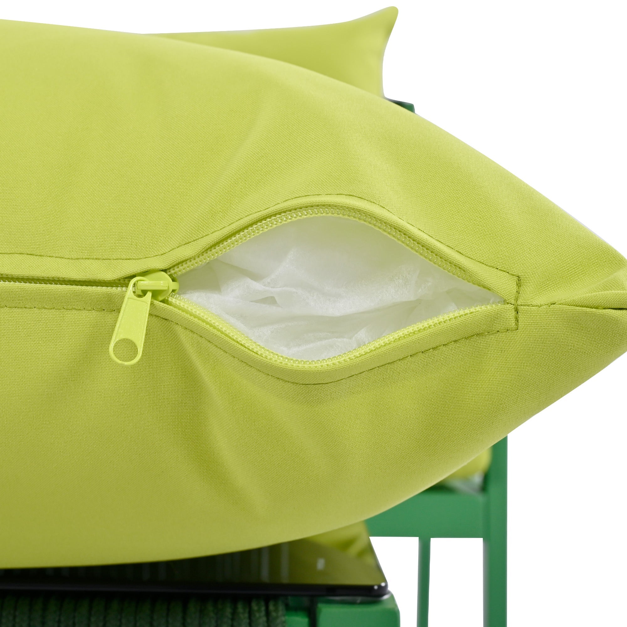 Outdoor Furniture with Tempered Glass Table,  Set Deep Seating with Thick Cushion  (Fluorescent Yellow &amp; Green)