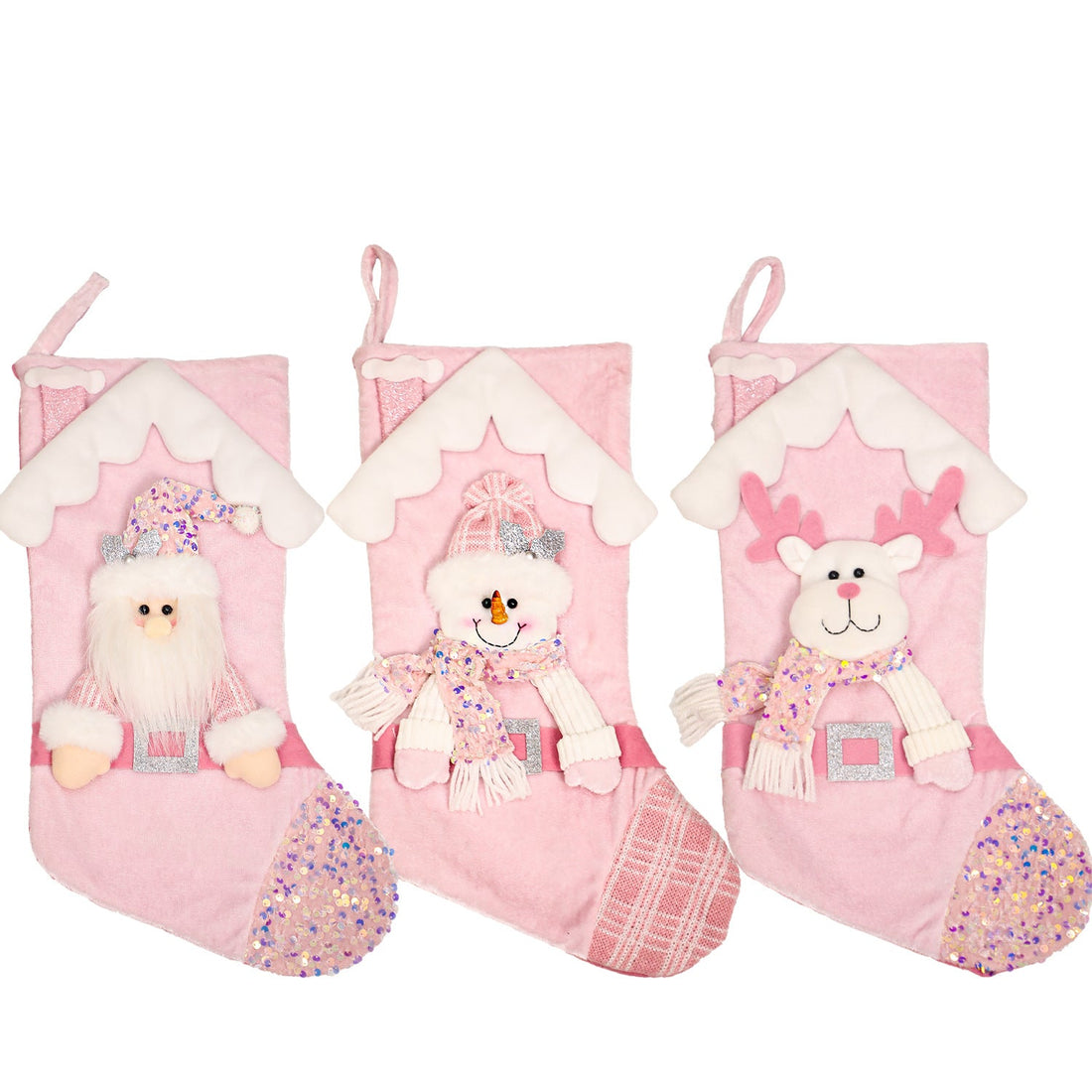 Christmas decoration, pink sequins, children&