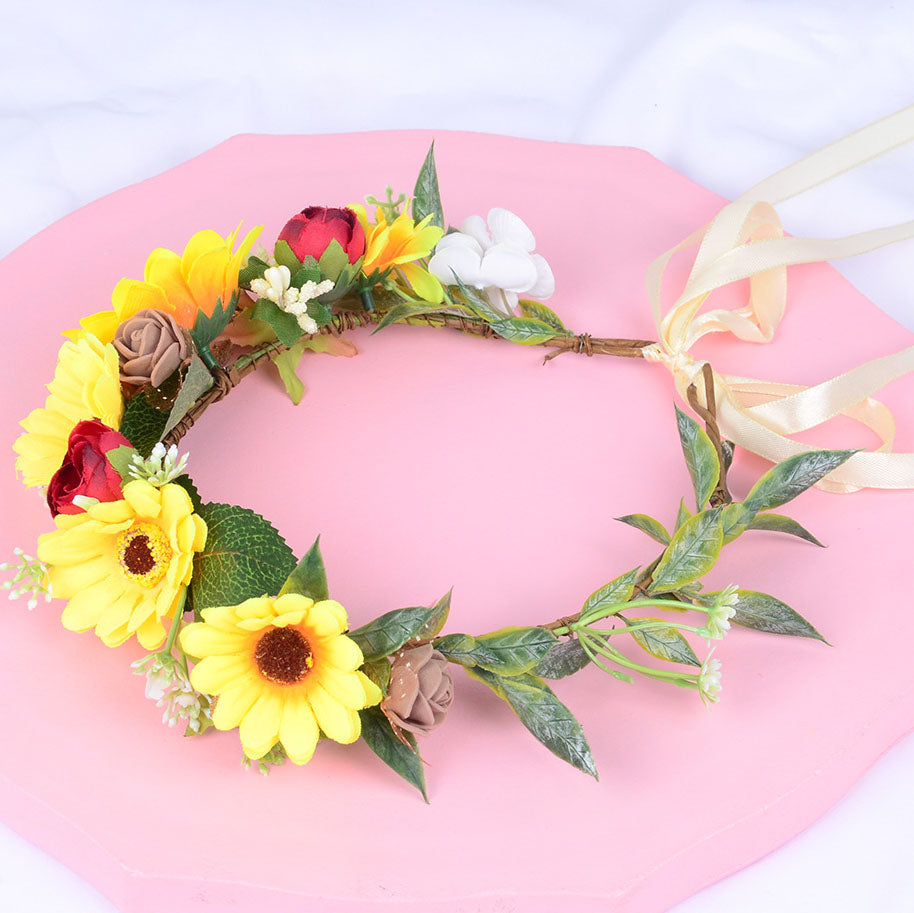 Korean style flower garland headwear sunflower children&