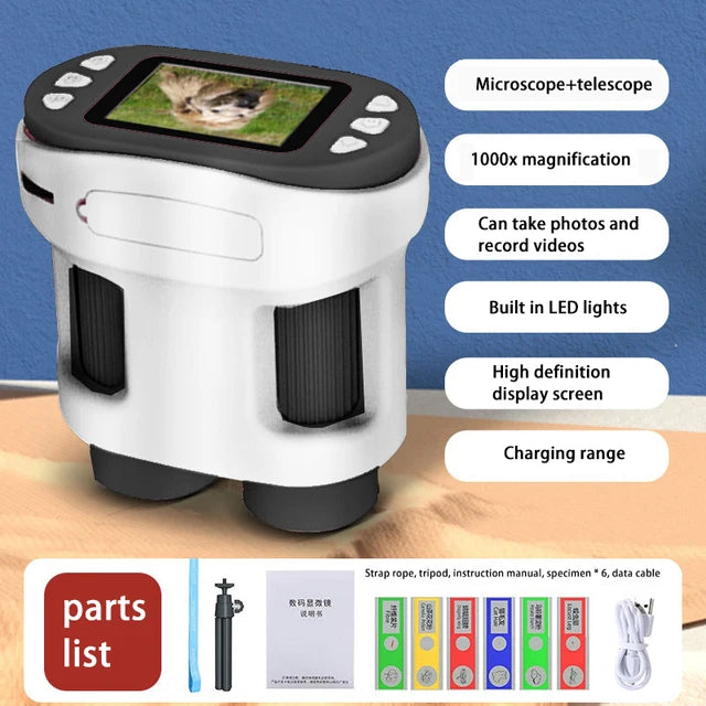 Handheld portable with screen can take photos microscope children&