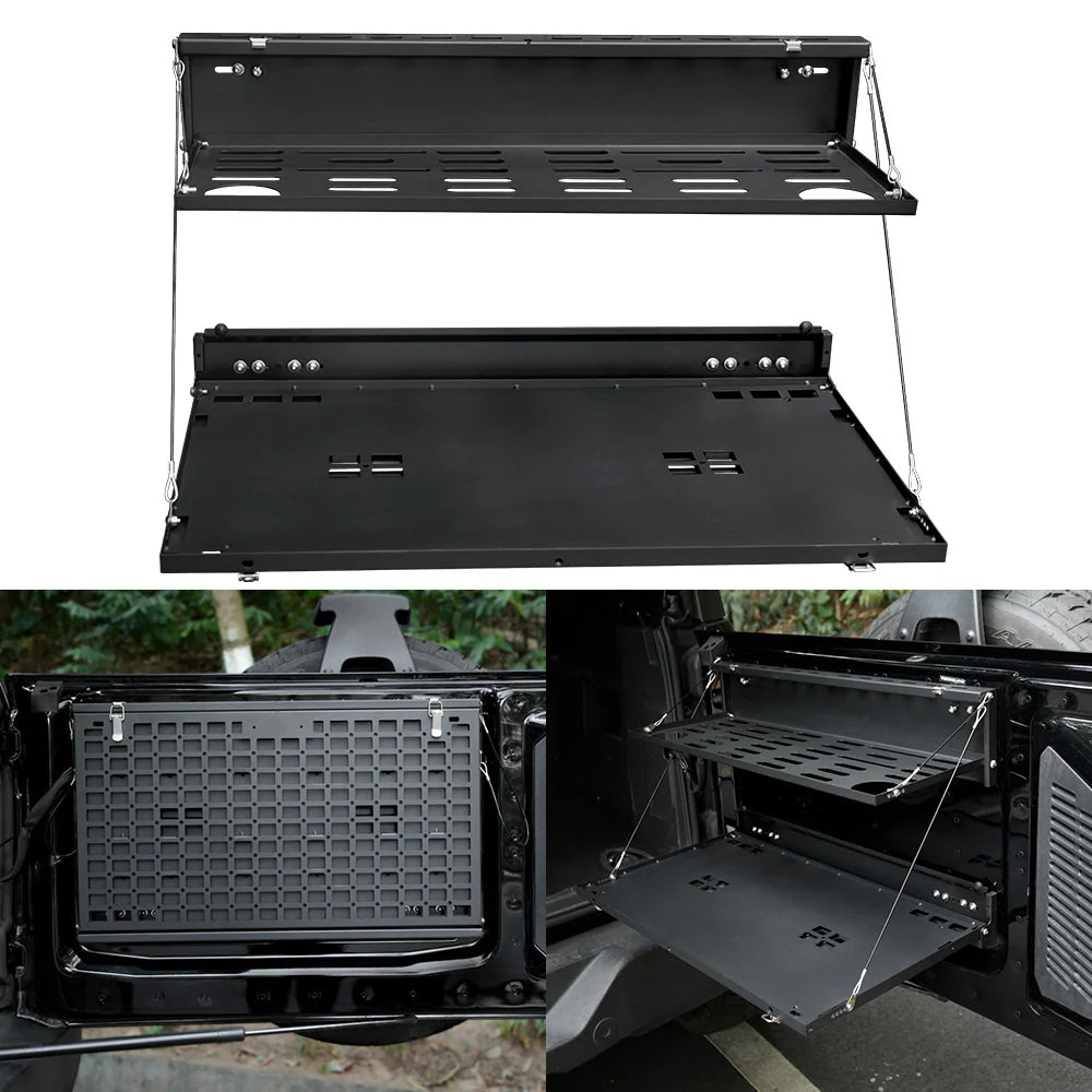 Tailgate Table &amp; MOLLE Panel For Ford Bronco(2021-2024) - 2-Tier Camping Rack