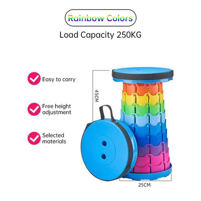400lbs Capacity Heavy - Duty Folding Stool. Collapsible, Telescoping, Portable. Ideal for Camping &amp; Fishing.