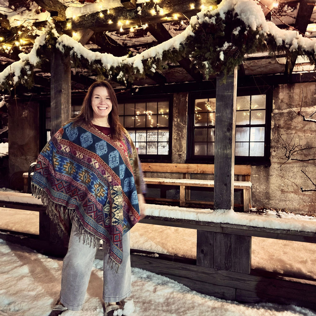 Nanda Hooded Poncho