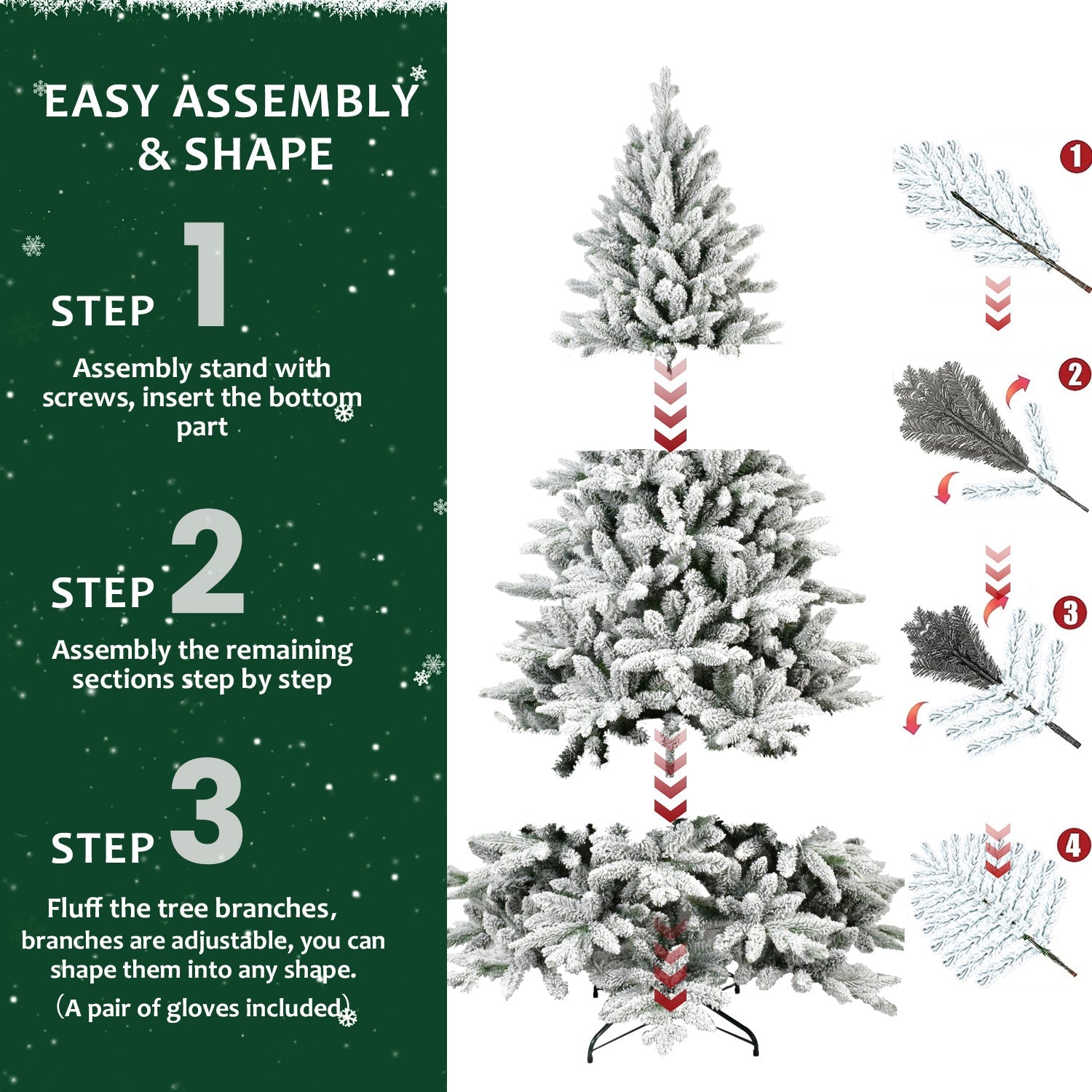 5FT PE&amp;PVC Flocked Christmas tree