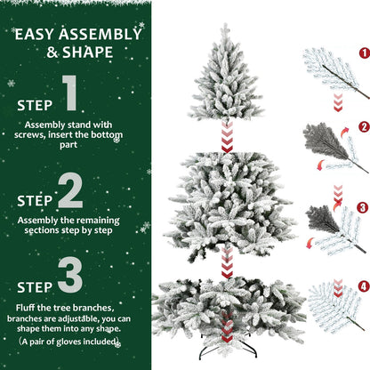 5FT PE&amp;PVC Flocked Christmas tree