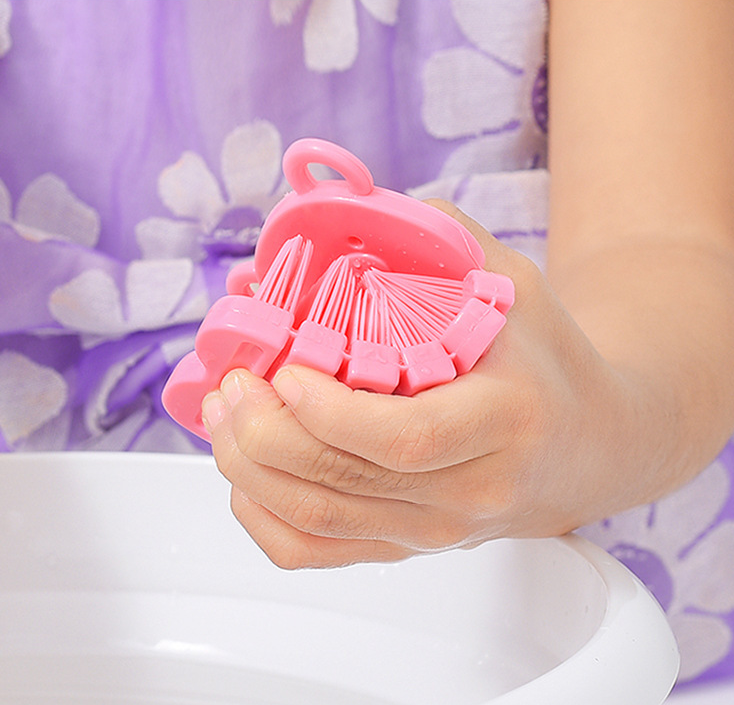 Cartoon hand washing brush baby and children&