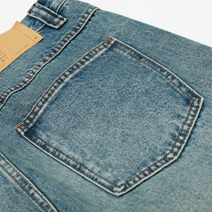 Hole-Washed Denim Long Pants Men&