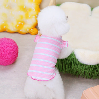 Spring/Summer Dog Clothing Little Cherry Flying Sleeves Tank Top