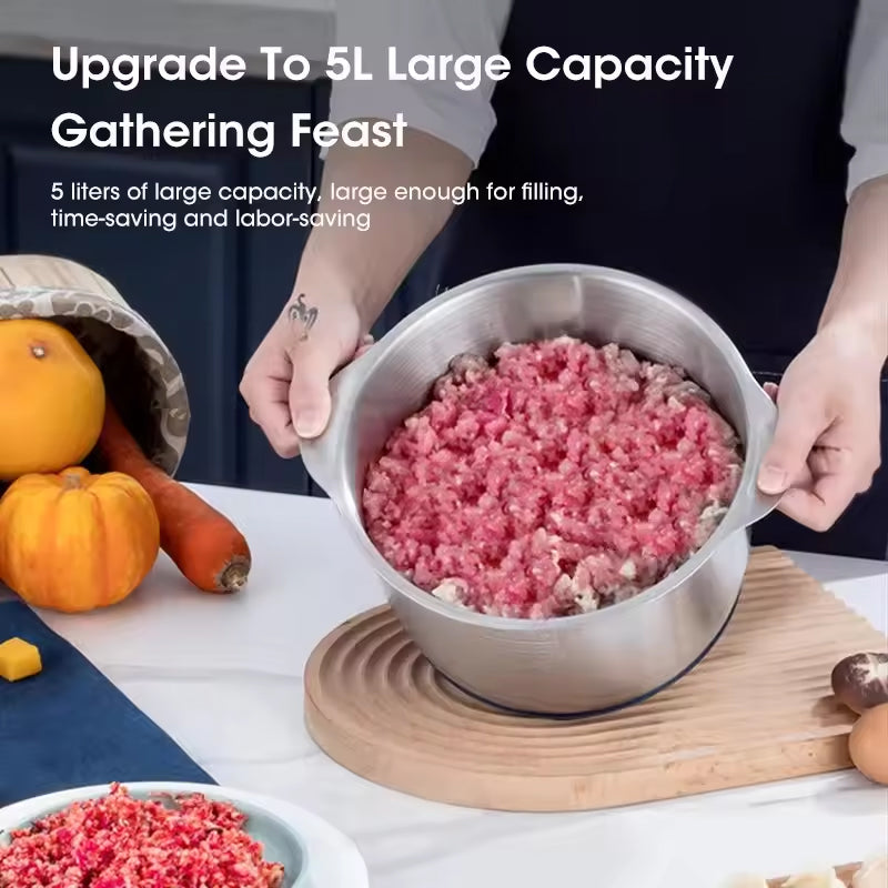 Electric Meat Grinders, 5L Food Processor, Stainless Steel Multifunctional Vegetable Slicer, Kitchen Chopper &amp; Mixer