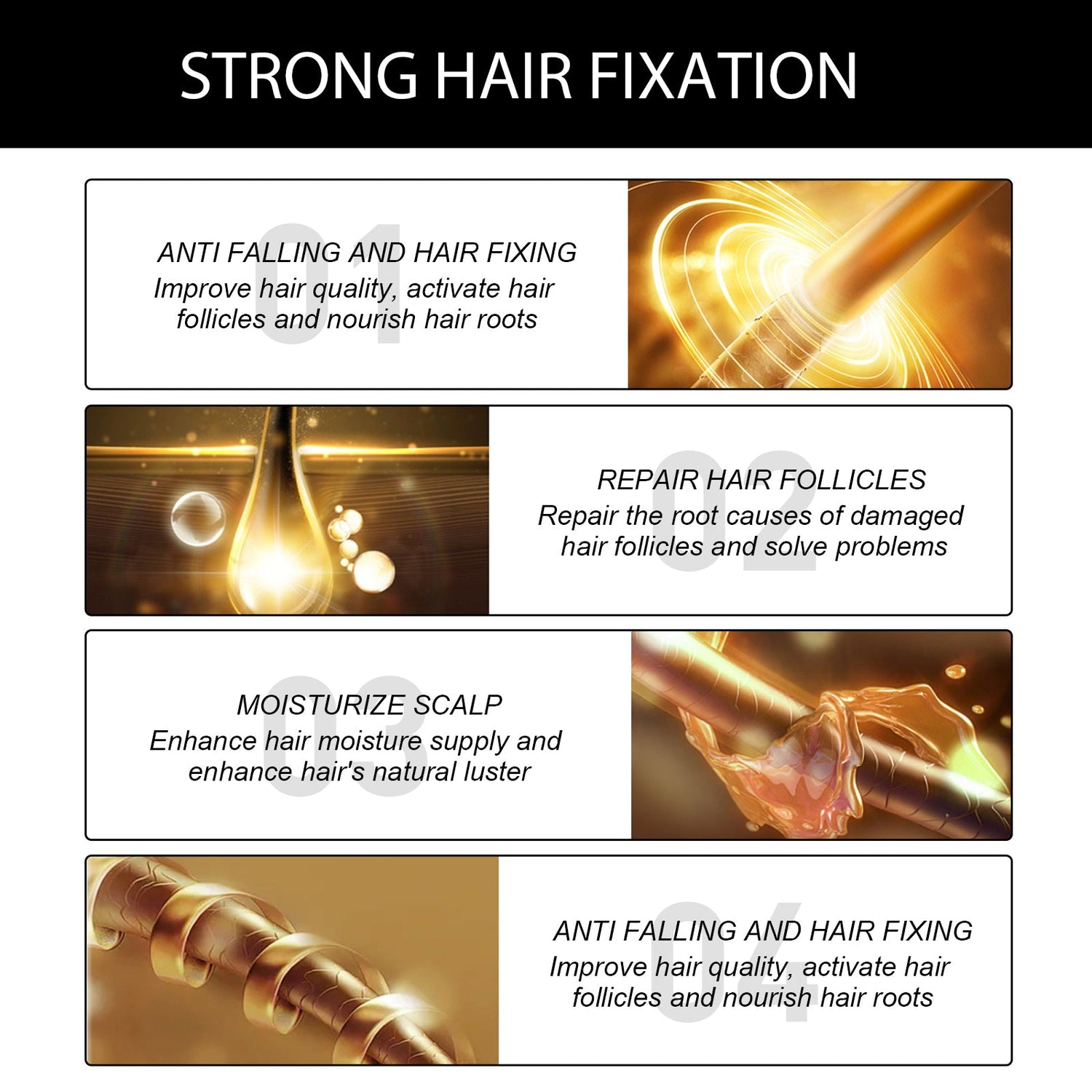 Old Ginger Hair Care Essence Oil, Moisturize Hair Roots Repair Frizzy Knot Supple Strong Thick Hair