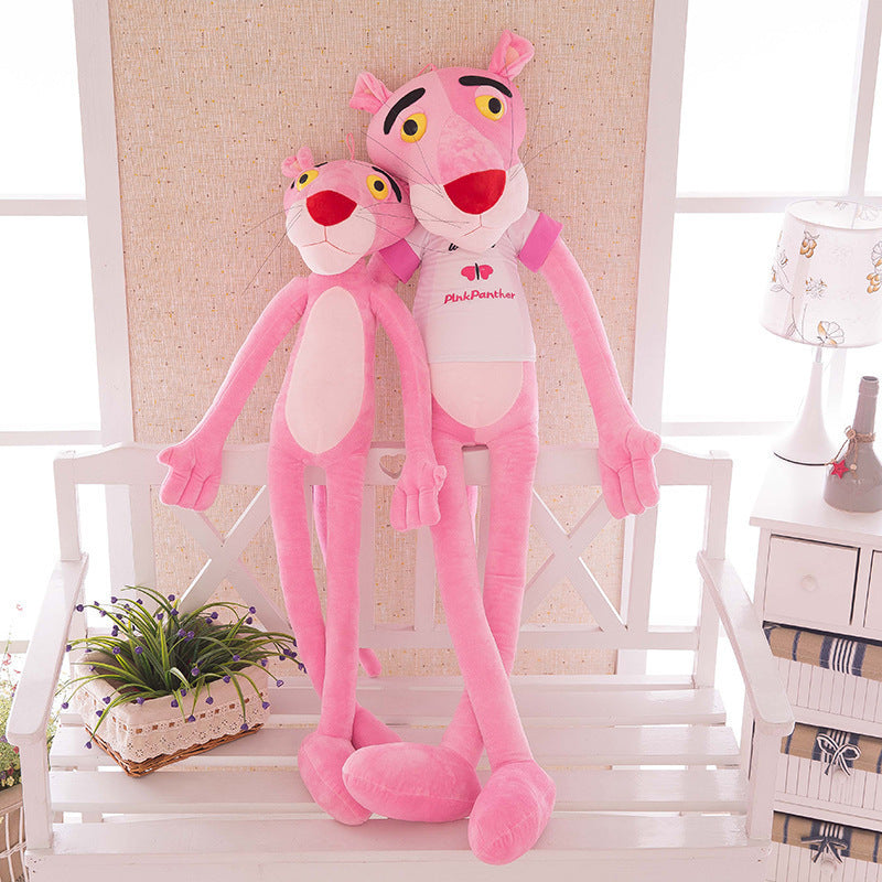 Internet celebrity pink leopard plush toy doll Dalang leopard long legs pink playful leopard jumping tiger large children&