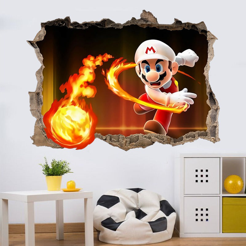 3D Wall Piercing Mary Full Staff Wall Stickers Living Room Bedroom Kindergarten Decoration Background Wall