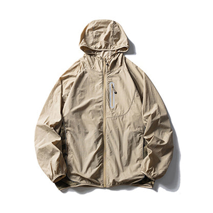 Camouflage Spliced Thin Hooded Sun Protection Clothing Men&