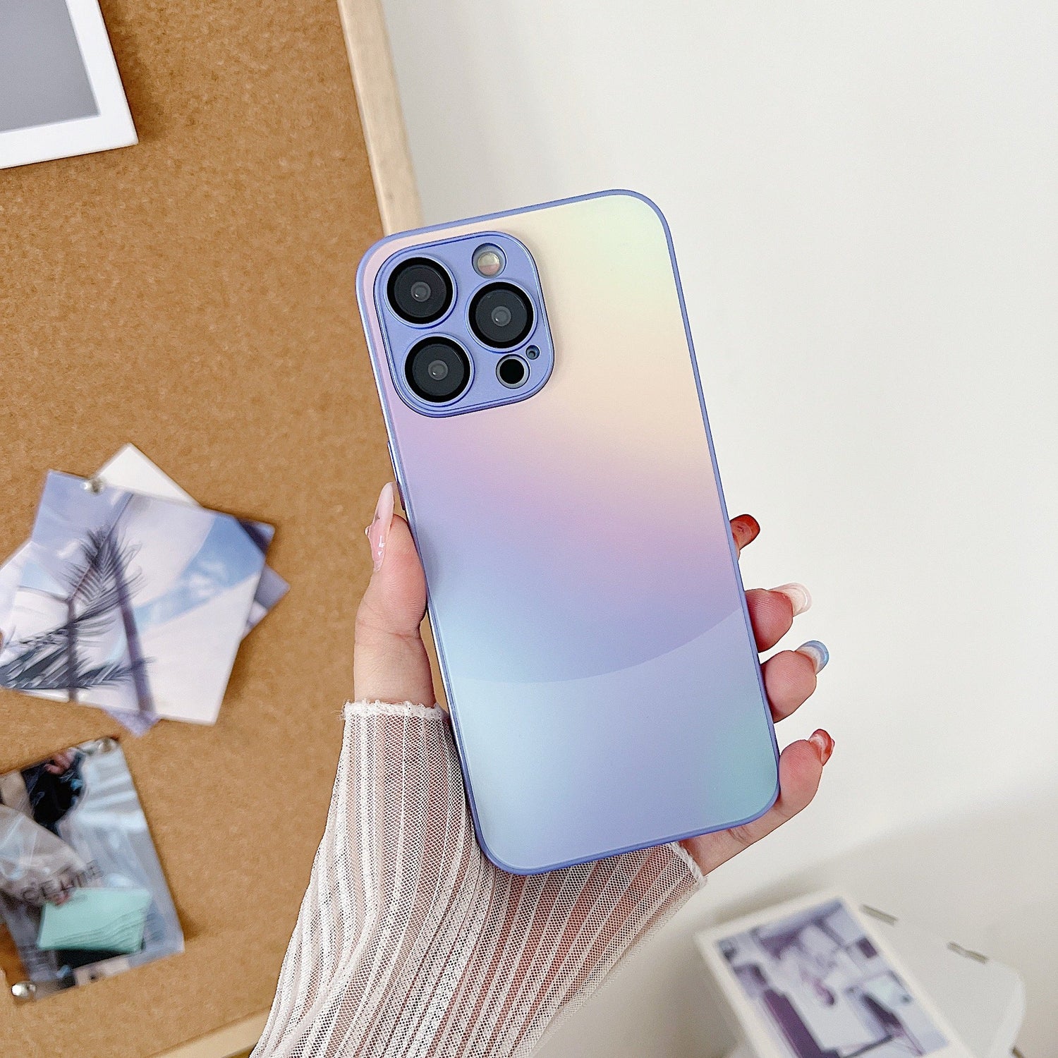 IPhone15 phone case gradient color matte suitable for Apple 14pro with lens film 13 anti drop protective cover