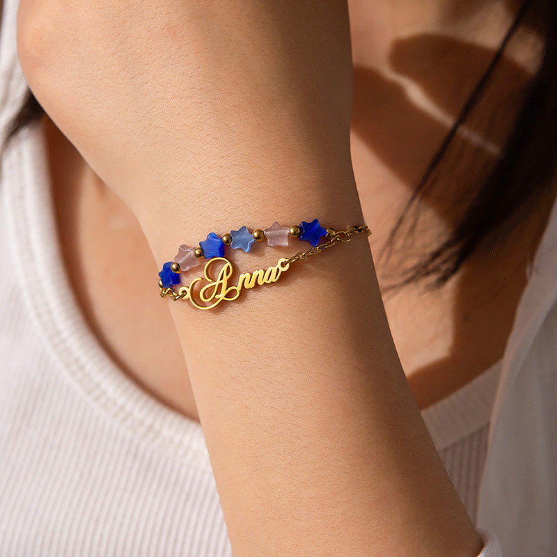 DIY letter bracelet personality cat&