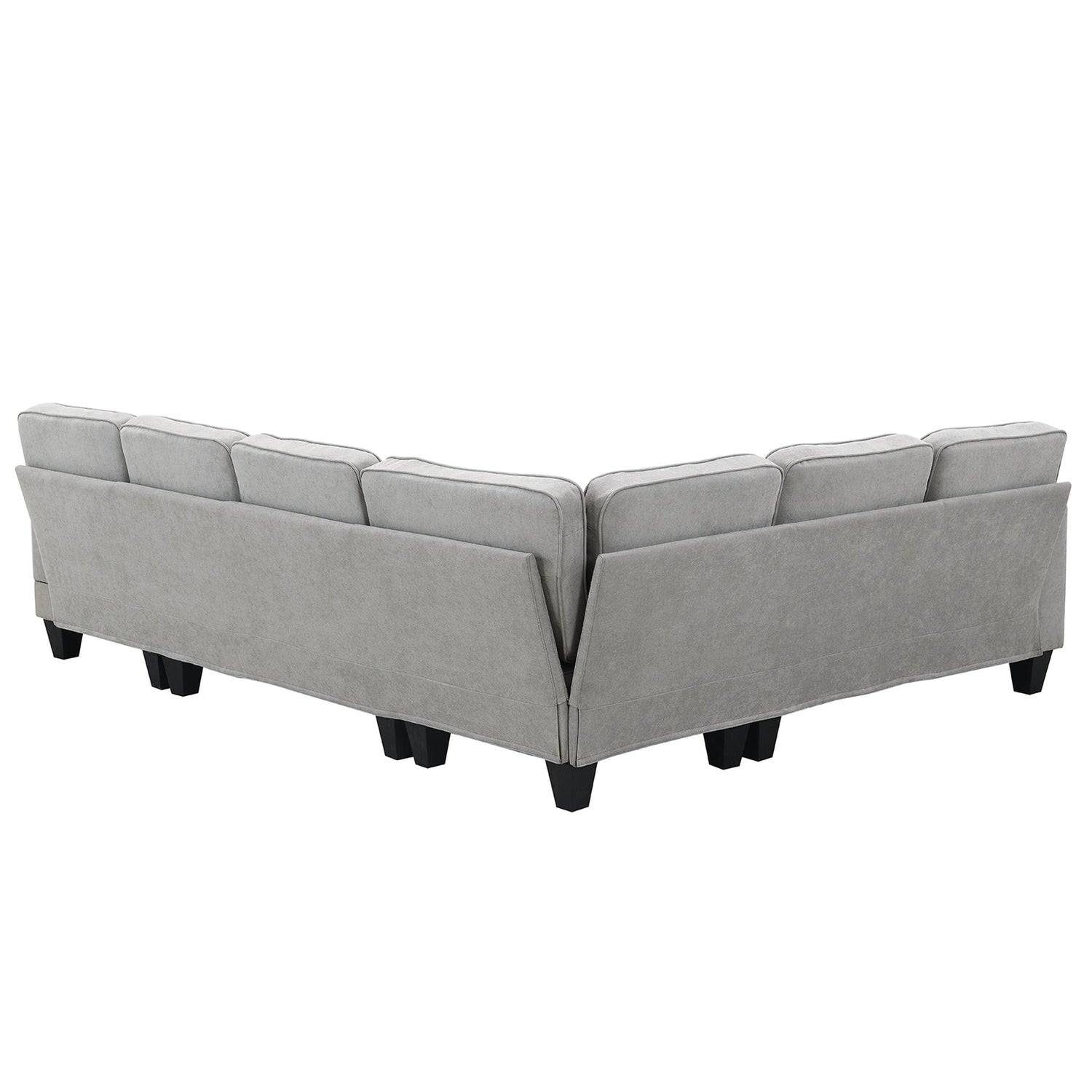 [VIDEO provided] [New] 108*85.5" Modern U Shape Sectional Sofa 7 Seat Fabric Sectional Sofa Set