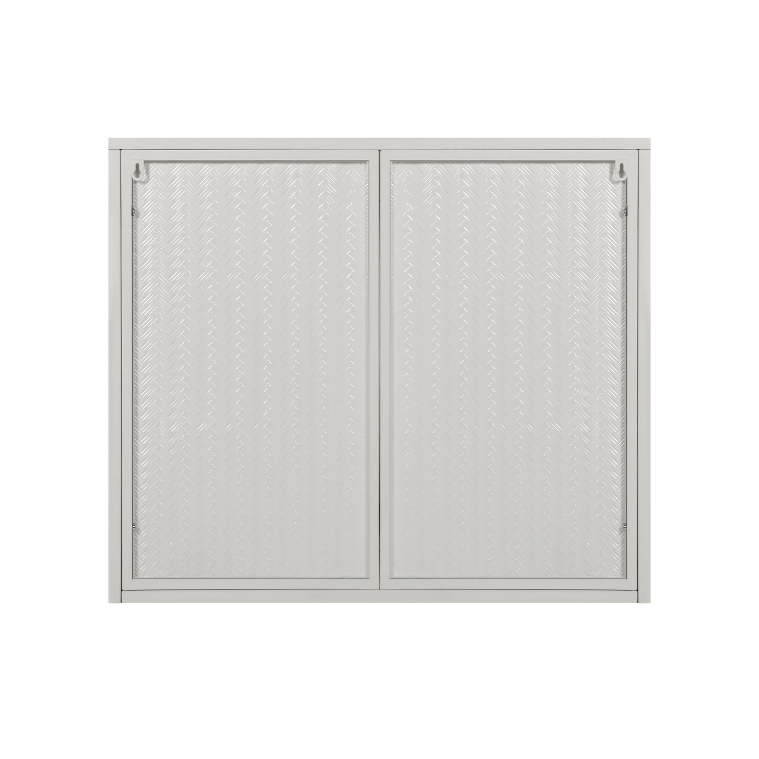 27.56"Glass Doors Modern Two-door Wall Cabinet with Featuring Three-tier Storage White