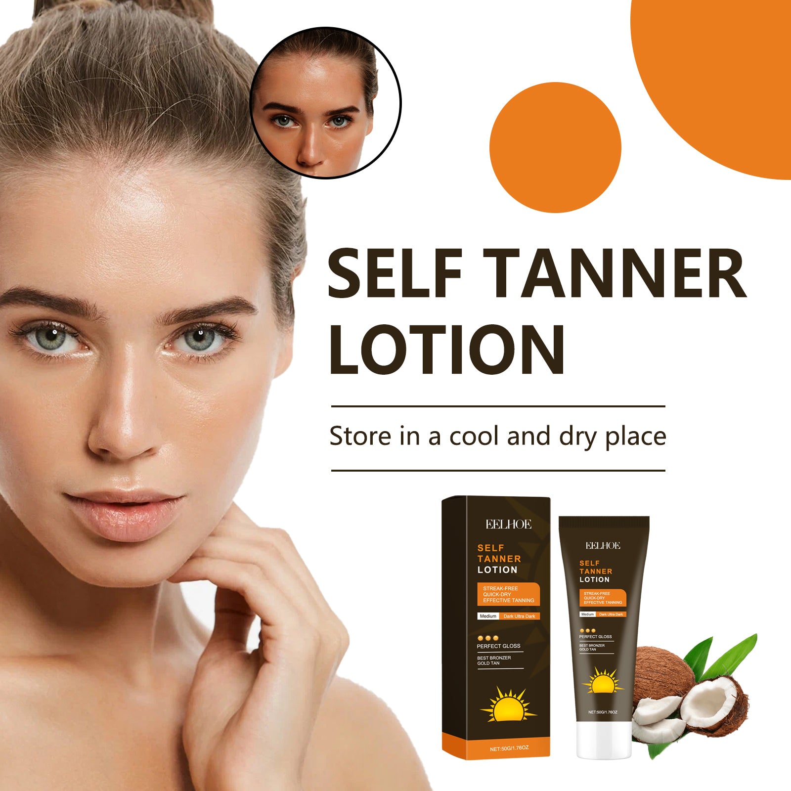Self Tanner Lotion, Outdoor Sun Quick Tanning Wheat Healthy Skin Hydrating Summer Beach