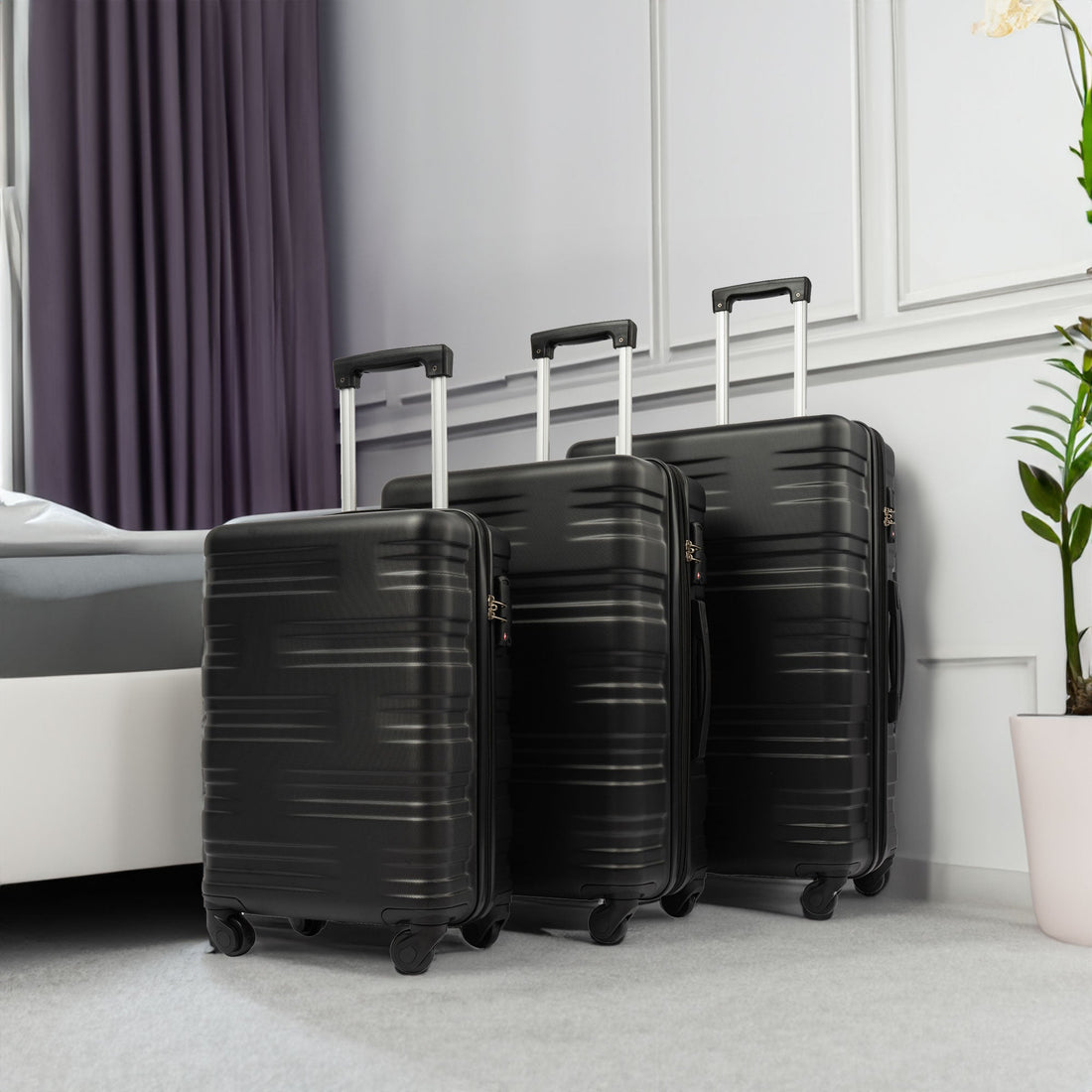 Hardshell Luggage Sets 3 Pcs Spinner Suitcase with TSA Lock Lightweight 20&
