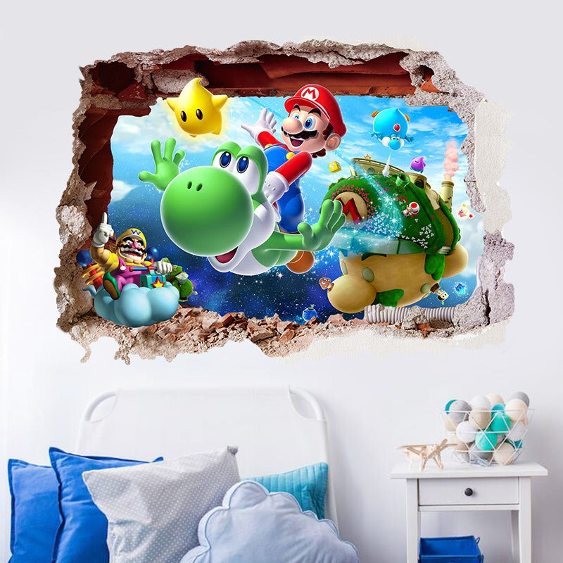 3D Wall Piercing Mary Full Staff Wall Stickers Living Room Bedroom Kindergarten Decoration Background Wall