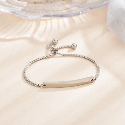 Stainless steel personalized engraved three color curved bracelet simple and personalized women&