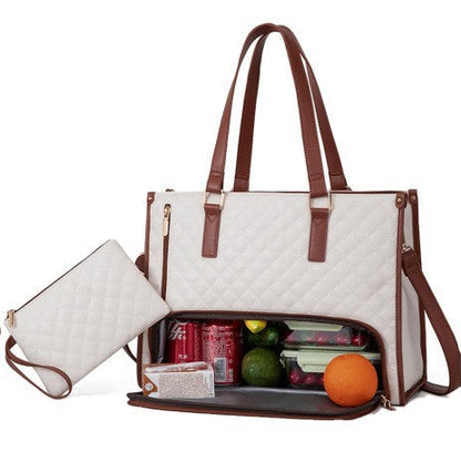 2-in-1 Travel Tote: Laptop &amp; Insulated Lunch Bag. Ideal for Business, Work, Nursing, Office, College, Casual Use
