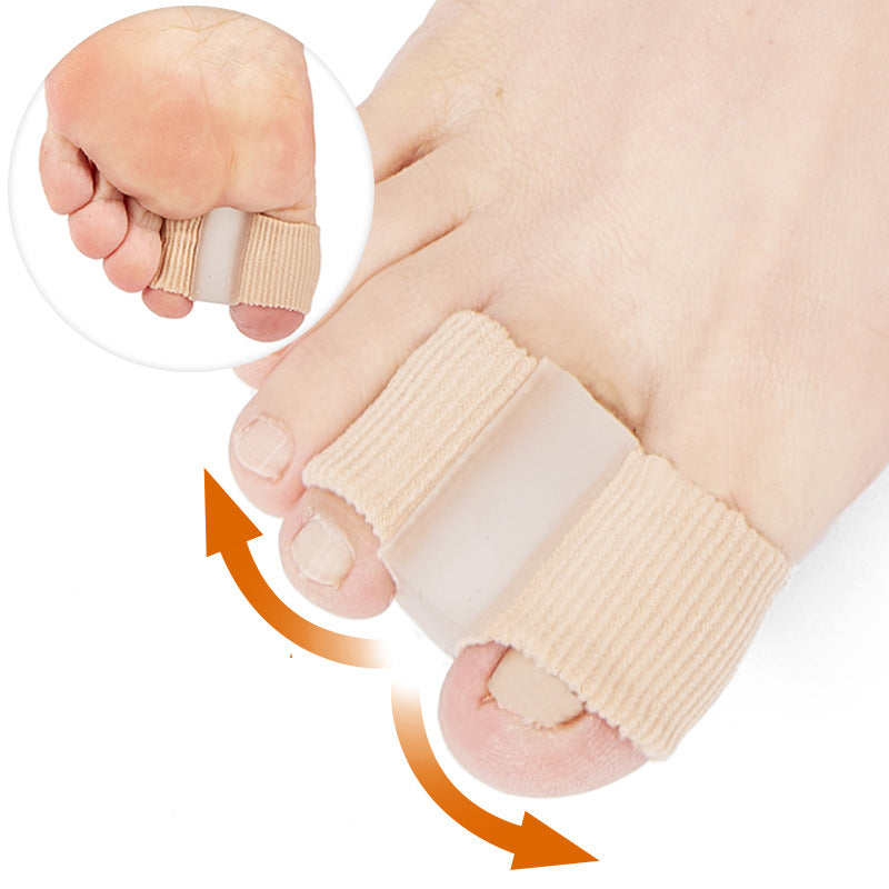Gel fiber toe correction big toe valgus toe splitter double hole toe covering orthosis nylon