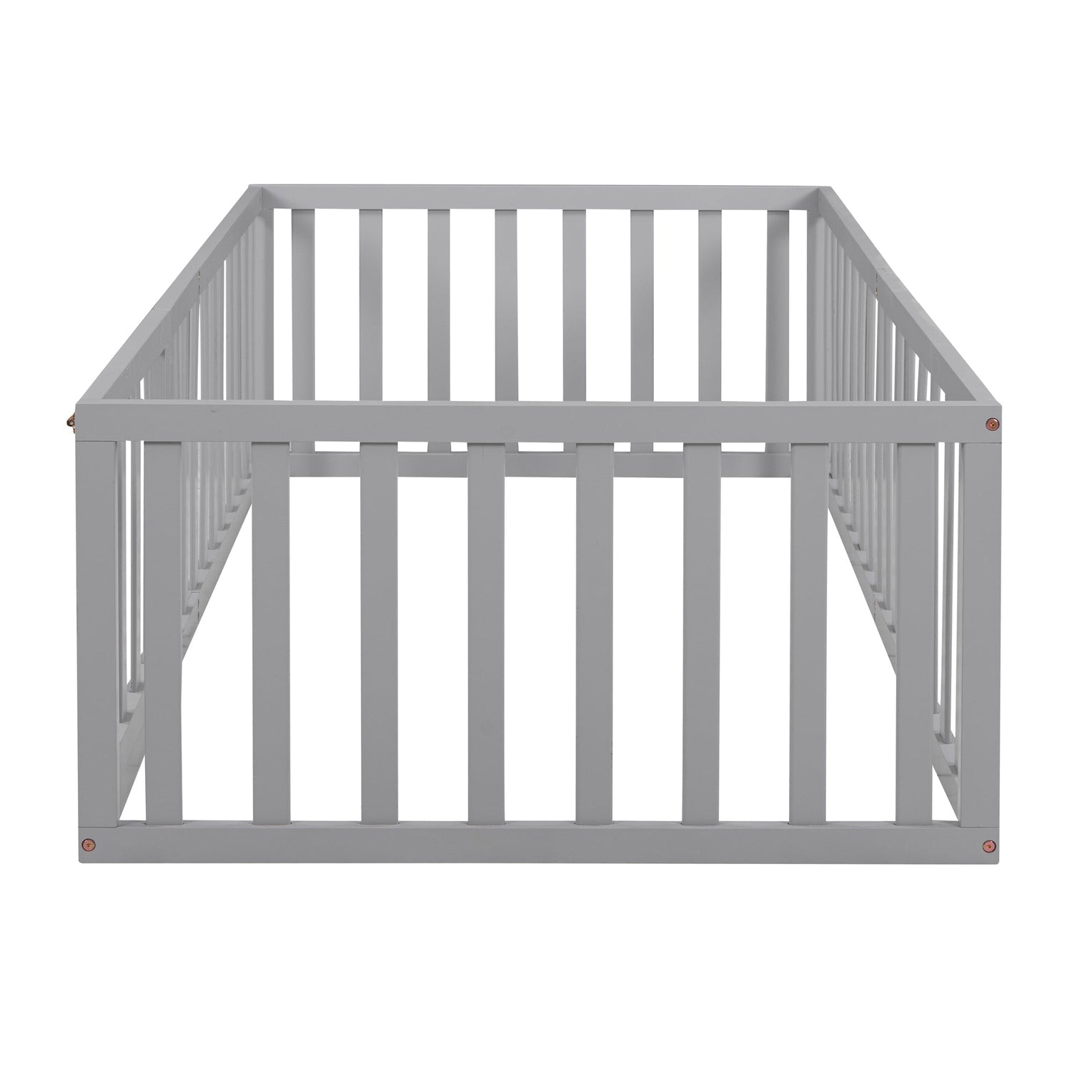 Twin Size Wood Daybed Frame with Fence Gray(OLD SKU :WF289661AAE)
