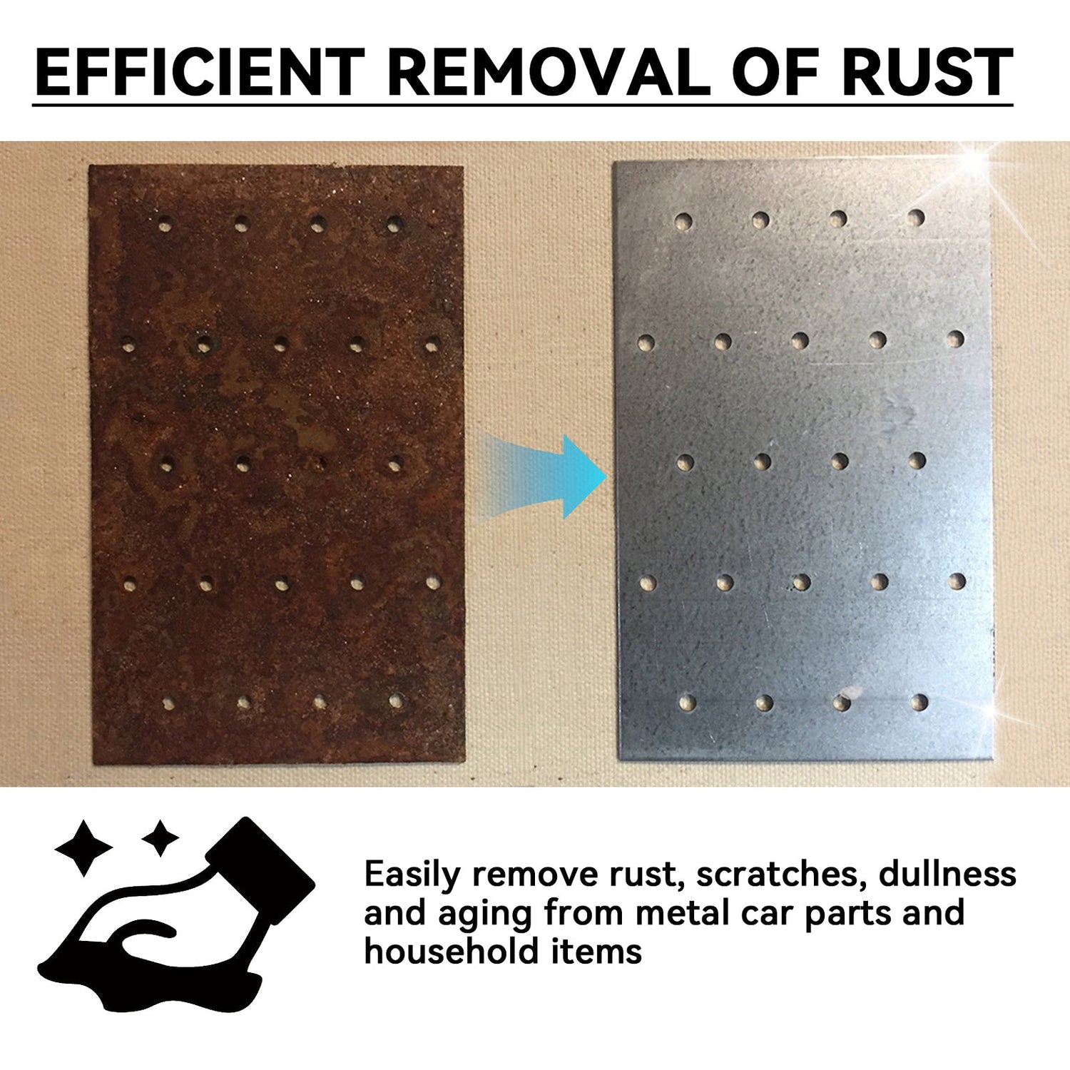 Rust Remover, Multi-Functional Metal Polishing Refurbished Car Wheel Hub Paint Cleaning Rust Remover