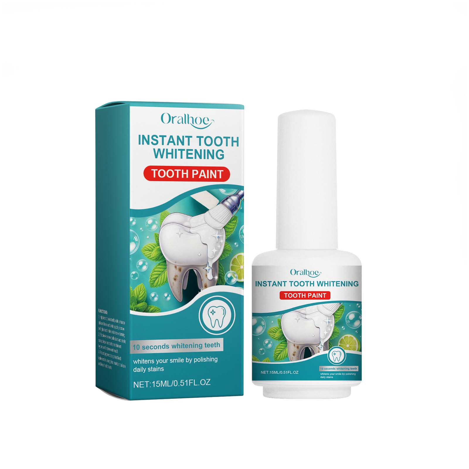 Instant Tooth Whitening Tooth Paint, Clean Tartar Very Well Tooth Dirt Yellow Teeth Care Dental Hygiene Mild Persistent And Pure And Fresh