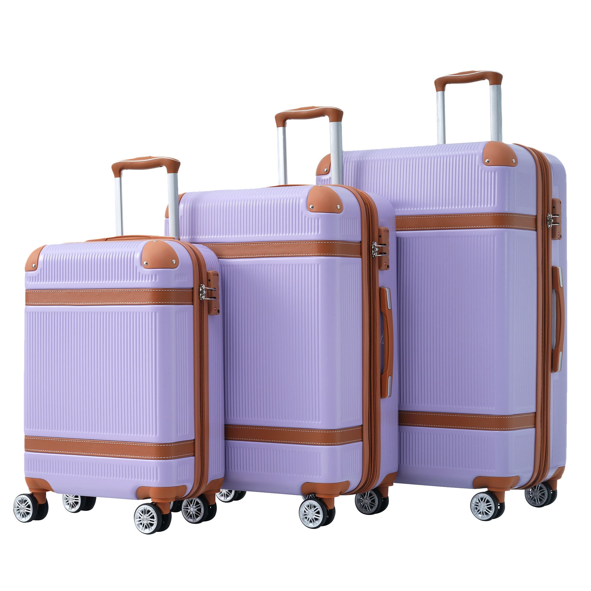 Hardshell Luggage Sets 3 Piece double spinner 8 wheels Suitcase with TSA Lock Lightweight 20&