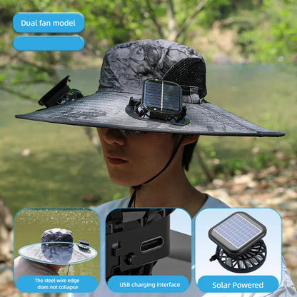 Solar Fan Fishing Hat