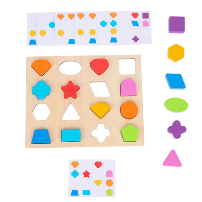 Wooden shape matching block box, children&