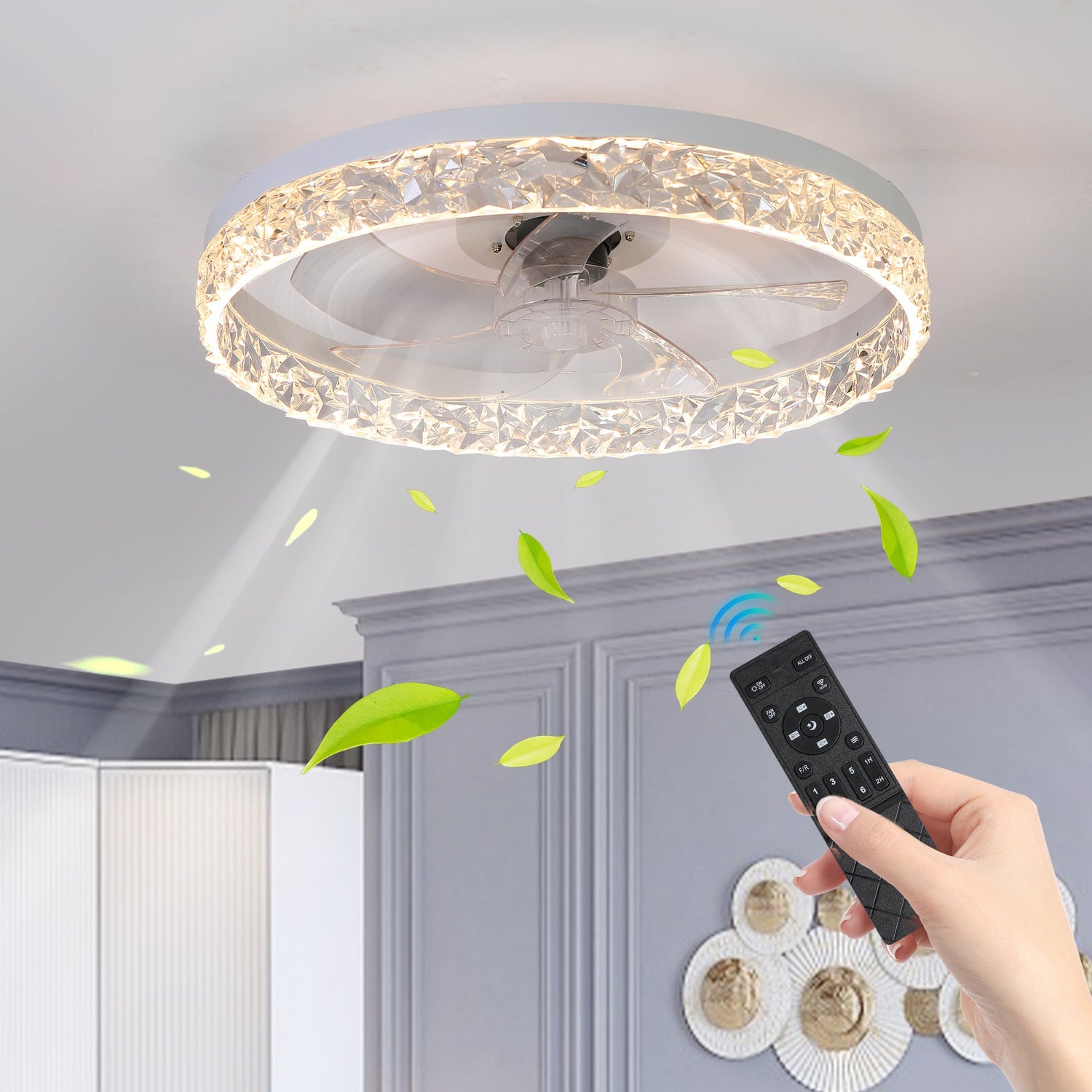 Acrylic Dimmable Ceiling Fan Light