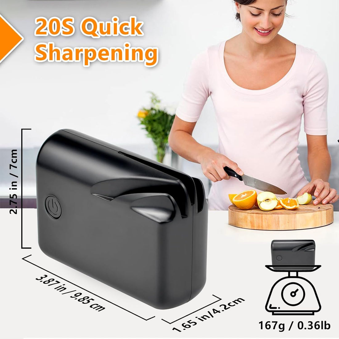 Electric Knife Sharpener, Professional Knife Sharpener for Home, Stages for Kitchen Knives Quick Sharpening &amp; Polishing