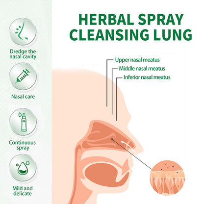 Herbal Spray Cleansing Lung, Soothe Throat And Nose Discomfort, Moisten Throat And Clear Nose Care Spray