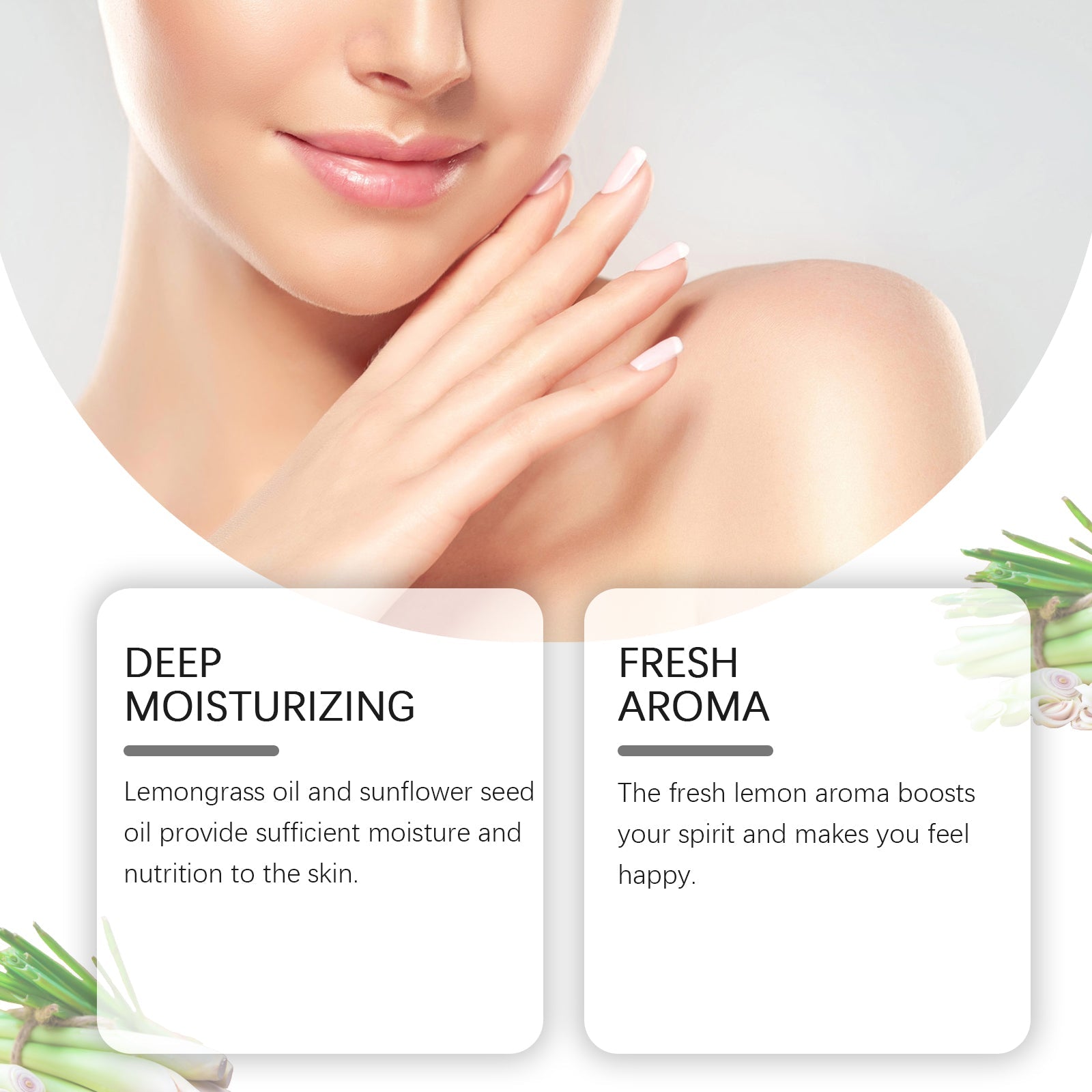 Lemongrass Moisturizing Oil, Daily Massage Body Skin Soothing Nourishing Moisturizing Body Care Oil