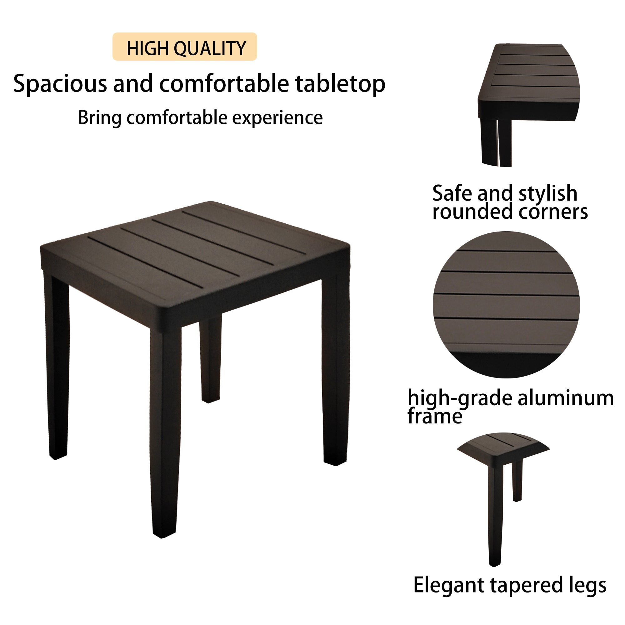 3PC Outdoor Aluminum Patio Furniture Chaise Lounge Set 2 Chaise &amp; 1 End Table