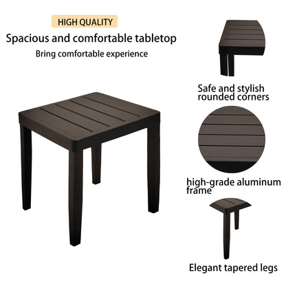 3PC Outdoor Aluminum Patio Furniture Chaise Lounge Set 2 Chaise &amp; 1 End Table