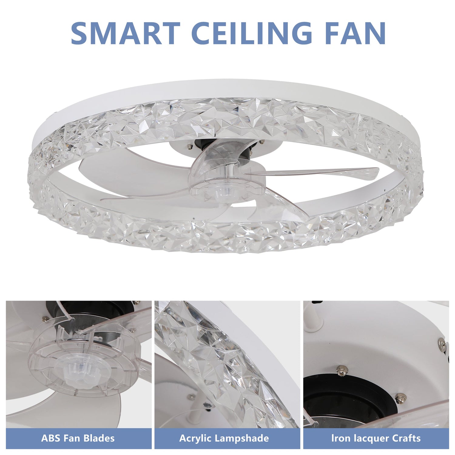 Acrylic Dimmable Ceiling Fan Light