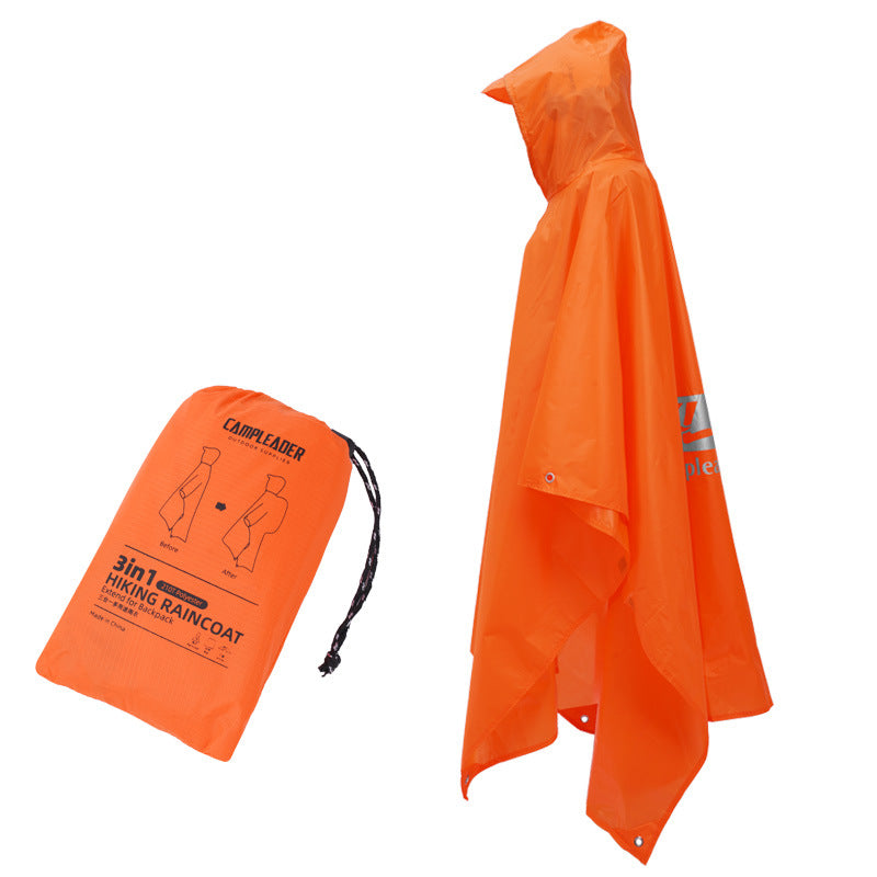 3 - in - 1 Waterproof Rain Poncho for Outdoor Use: Motorcycle, Camping, Hiking &amp; Travel