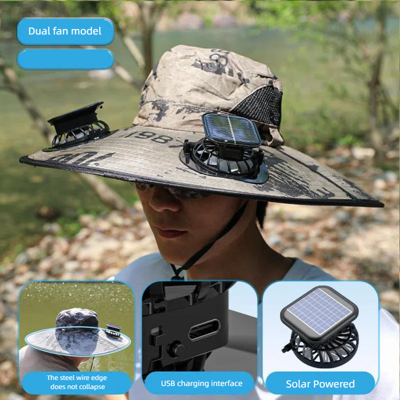 Solar Fan Fishing Hat