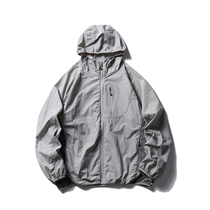 Camouflage Spliced Thin Hooded Sun Protection Clothing Men&