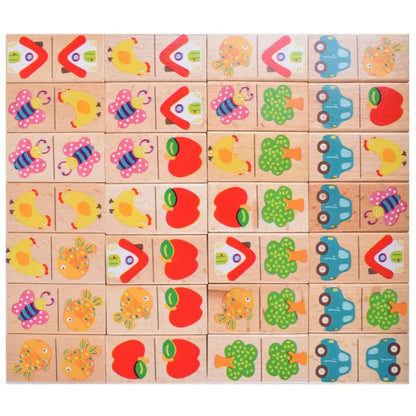 Garden Domino Puzzle Dragon Plate Beech Wood Building Blocks Children&