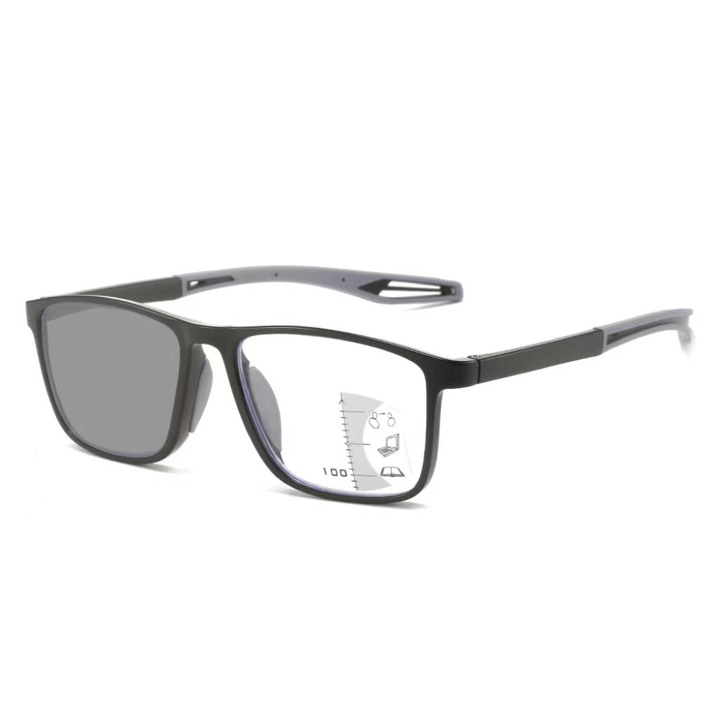 Ultralight Outdoor Photochromic Reading Glasses Fashion Trend Color Changing Progressive Multifocal Eyeglasses Finished Eyewear